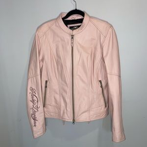 Light pink Harley Davidson leather jacket